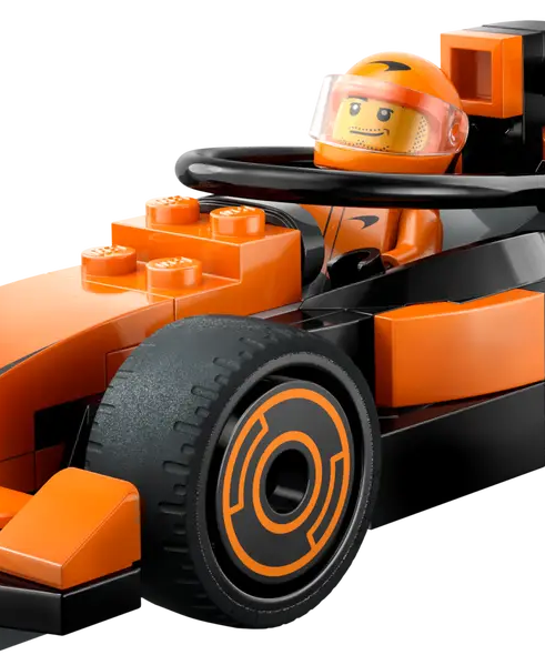 LEGO City F1 Driver with McLaren Race Car 60442 – 86 Piece Formula 1 Building Set, Orange Racing Car & Minifigure, Official McLaren Licensed Gift for Kids 6+