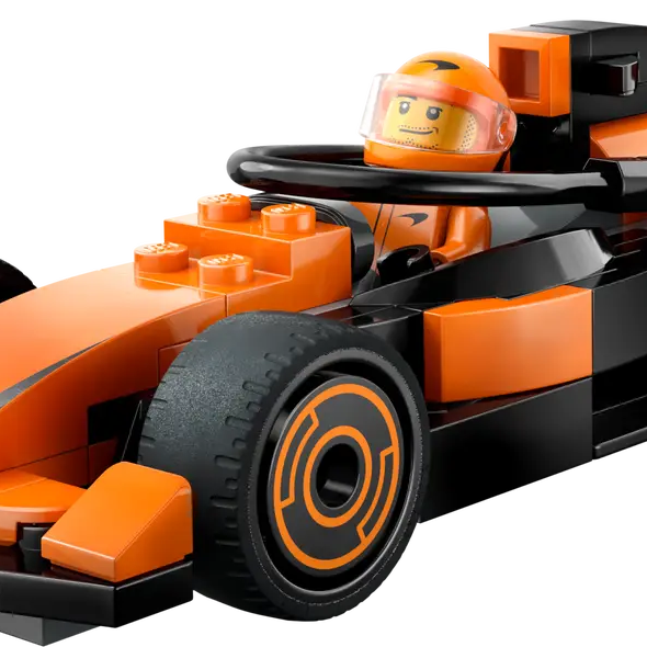 LEGO City F1 Driver with McLaren Race Car 60442 – 86 Piece Formula 1 Building Set, Orange Racing Car & Minifigure, Official McLaren Licensed Gift for Kids 6+
