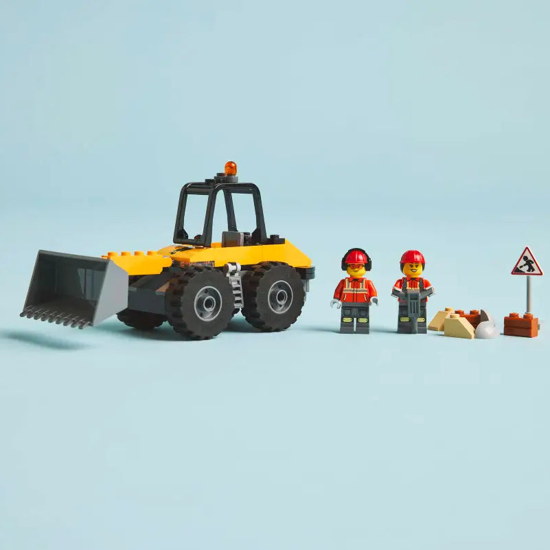 LEGO City Yellow Construction Wheel Loader 60450 – 81 Piece Building Kit for Kids 4+, Easy-Build Digger Toy with Minifigures, Realistic Wheels & Accessories, STEM Gift