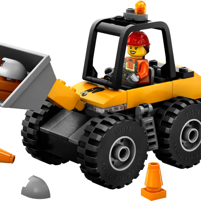 LEGO City Yellow Construction Wheel Loader 60450 – 81 Piece Building Kit for Kids 4+, Easy-Build Digger Toy with Minifigures, Realistic Wheels & Accessories, STEM Gift