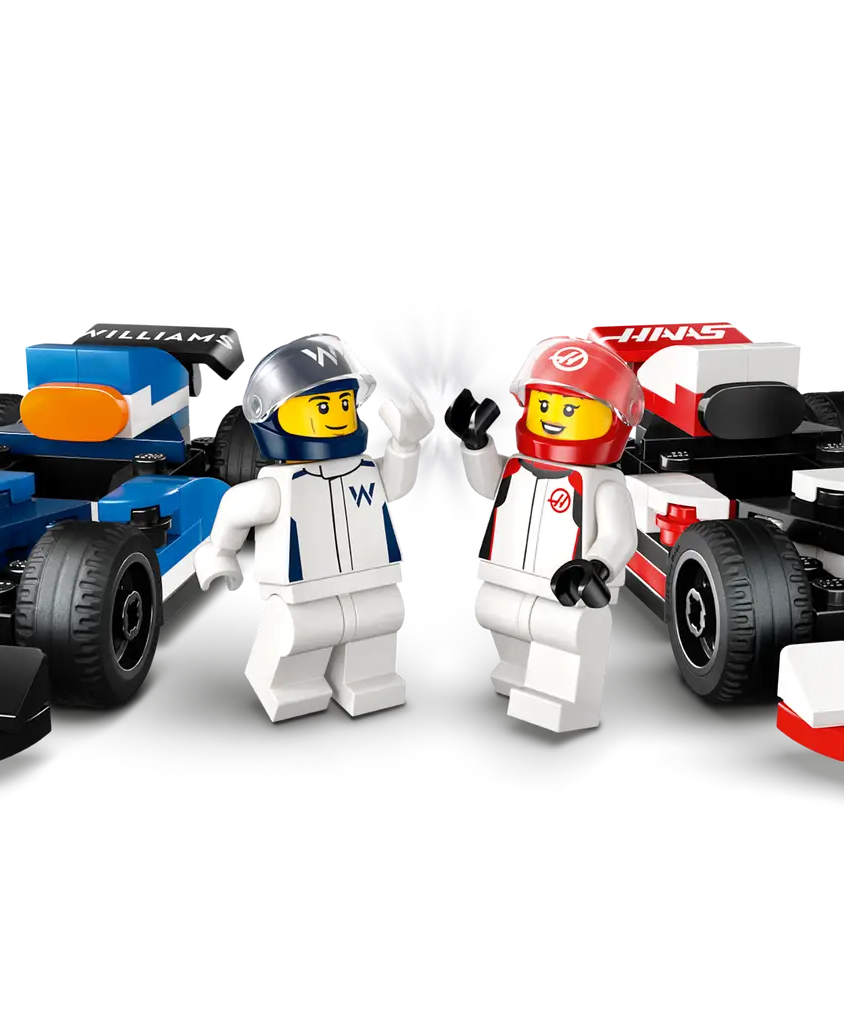 LEGO City 60464 Williams Racing & Haas F1 Team Race Cars, 2-in-1 Toy Building Set with Starter Bricks, 2 Minifigures, and Accessories for Kids Aged 4 and Up (92 Pieces)