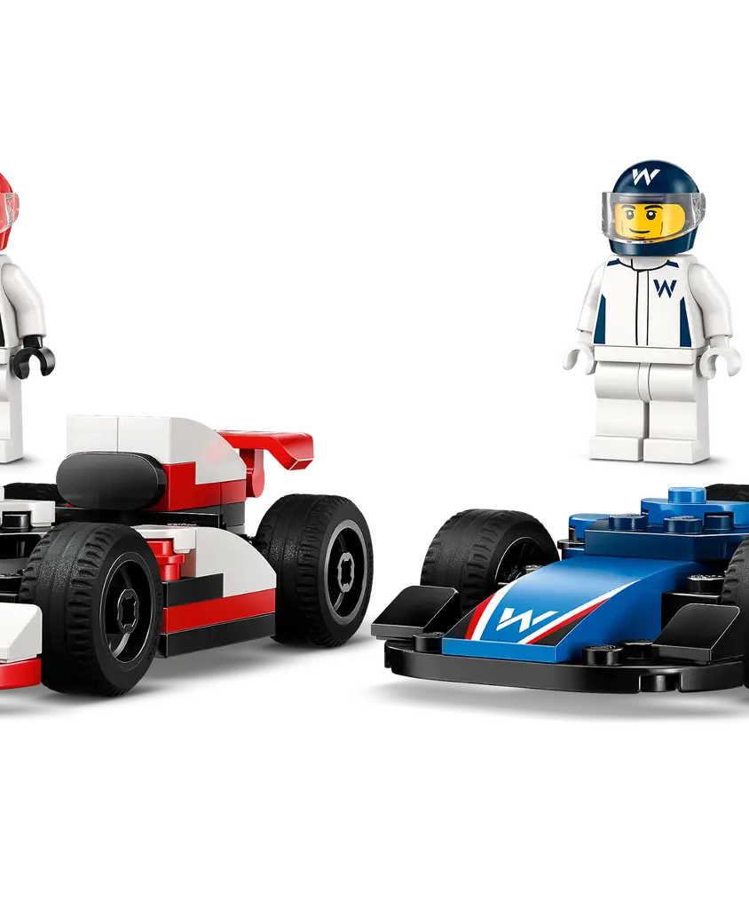 LEGO City 60464 Williams Racing & Haas F1 Team Race Cars, 2-in-1 Toy Building Set with Starter Bricks, 2 Minifigures, and Accessories for Kids Aged 4 and Up (92 Pieces)