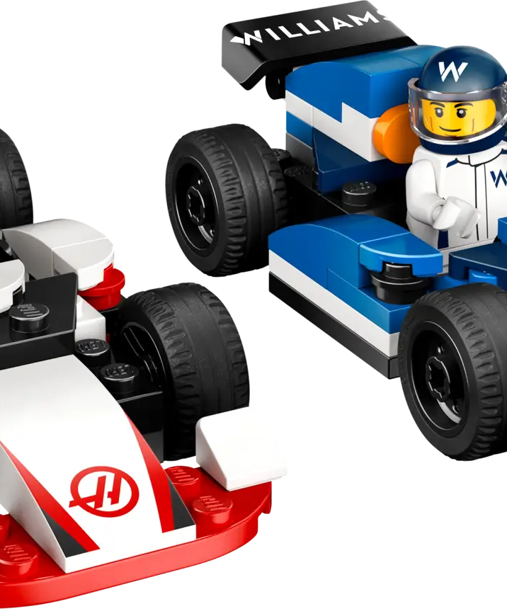 LEGO City 60464 Williams Racing & Haas F1 Team Race Cars, 2-in-1 Toy Building Set with Starter Bricks, 2 Minifigures, and Accessories for Kids Aged 4 and Up (92 Pieces)