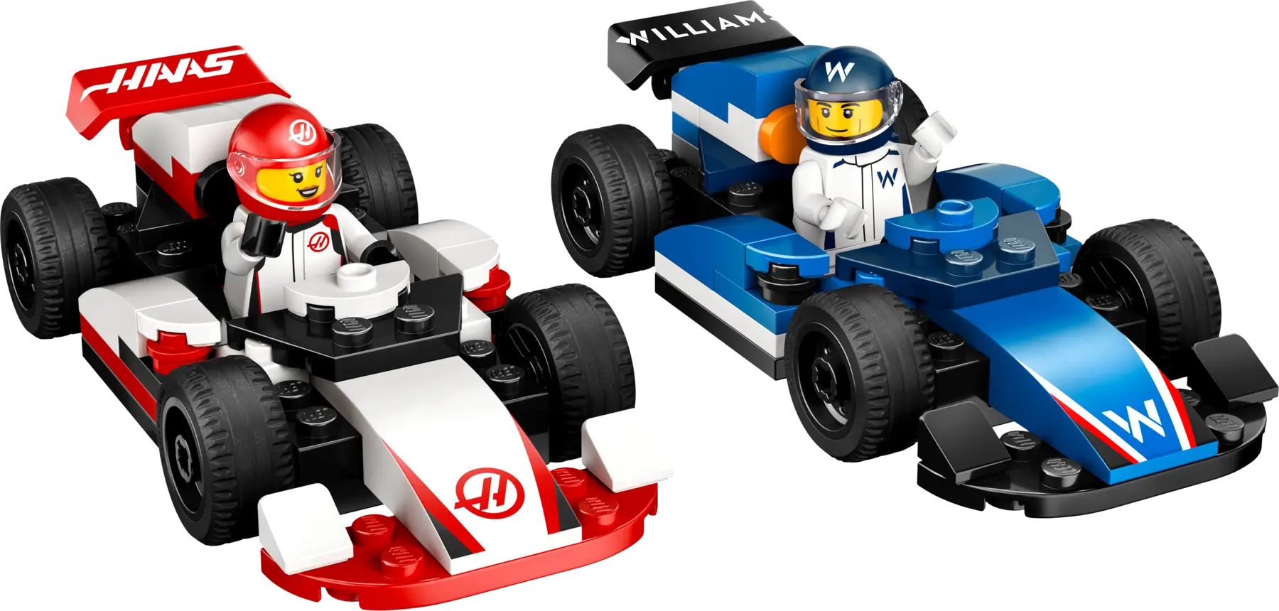 LEGO City 60464 Williams Racing & Haas F1 Team Race Cars, 2-in-1 Toy Building Set with Starter Bricks, 2 Minifigures, and Accessories for Kids Aged 4 and Up (92 Pieces)