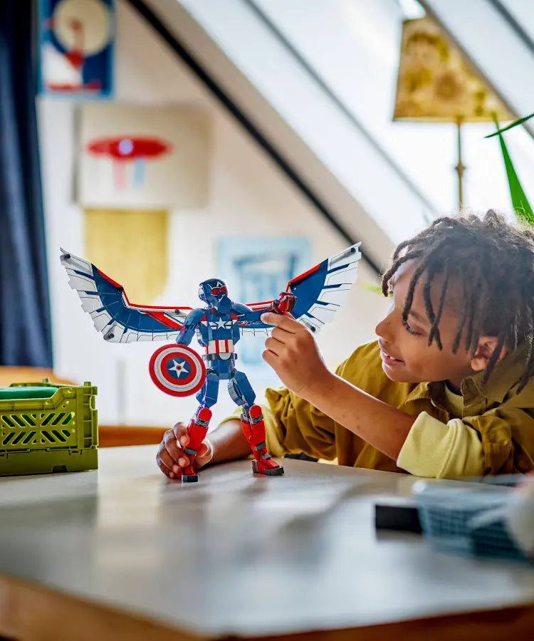 LEGO Marvel 76296 New Captain America Construction Figure, Fully Posable Superhero Action Figure with Iconic Shield, Detachable Redwing Drone, and Buildable Wings, Toy for Kids Aged 8+ (359 Pieces)