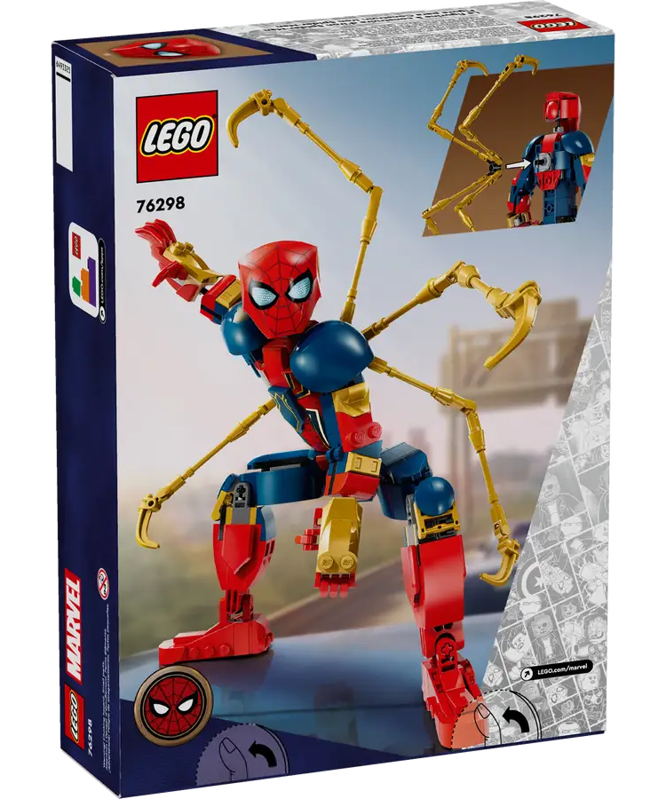 LEGO Marvel 76298 Iron Spider-Man Construction Figure, Fully Jointed and Posable Superhero Action Figure with Mechanical Spider Arms, Authentic Movie-Accurate Building Toy for Kids Aged 8+