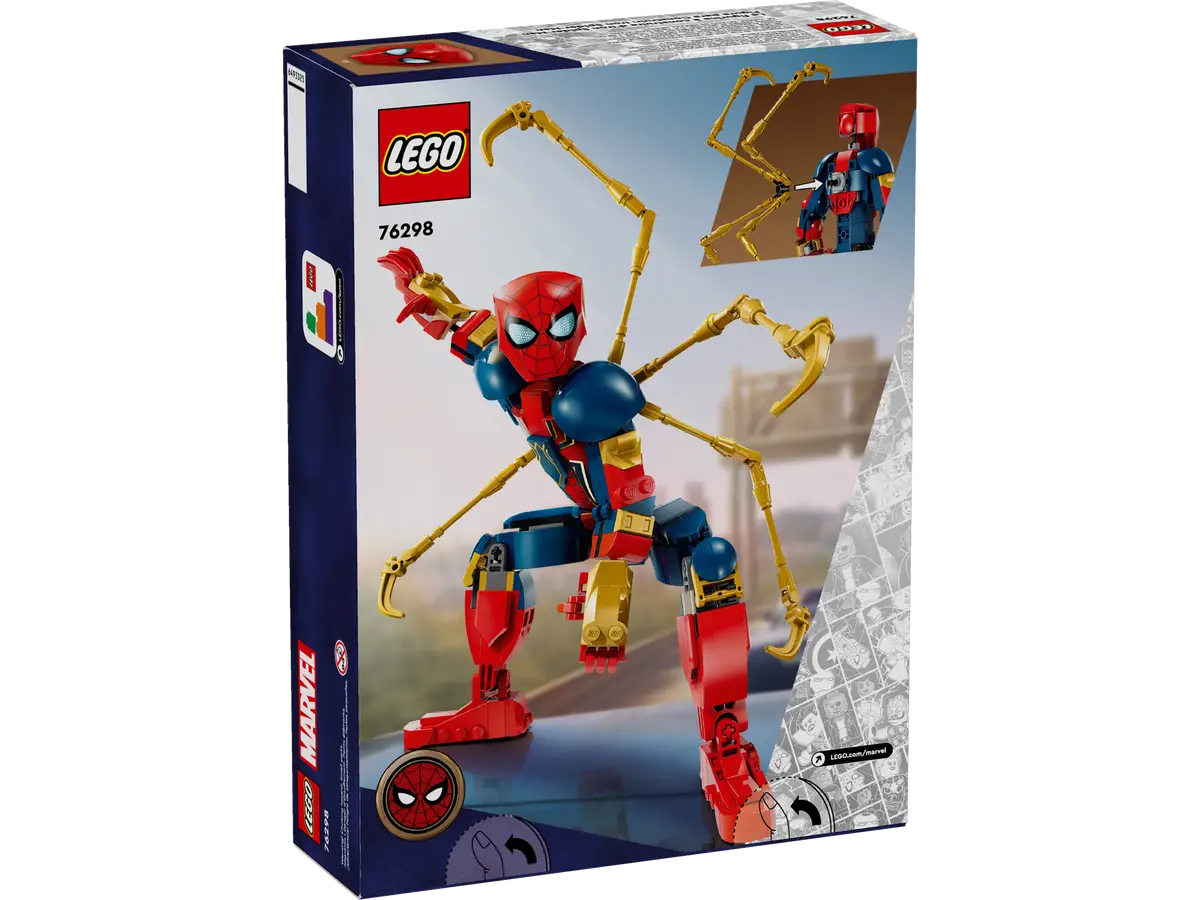 LEGO Marvel 76298 Iron Spider-Man Construction Figure, Fully Jointed and Posable Superhero Action Figure with Mechanical Spider Arms, Authentic Movie-Accurate Building Toy for Kids Aged 8+