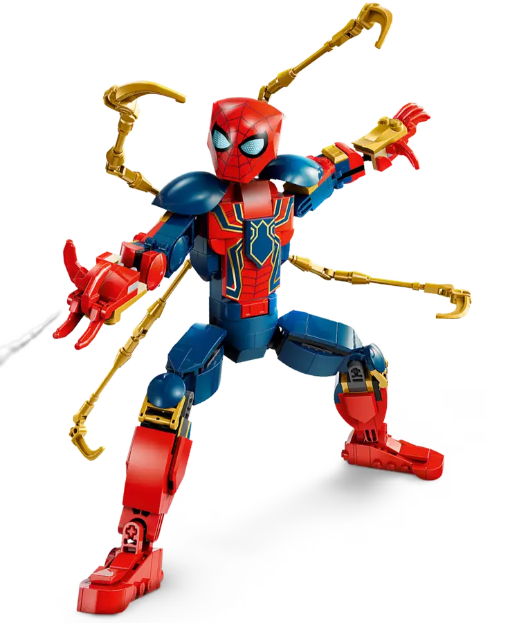 LEGO Marvel 76298 Iron Spider-Man Construction Figure, Fully Jointed and Posable Superhero Action Figure with Mechanical Spider Arms, Authentic Movie-Accurate Building Toy for Kids Aged 8+