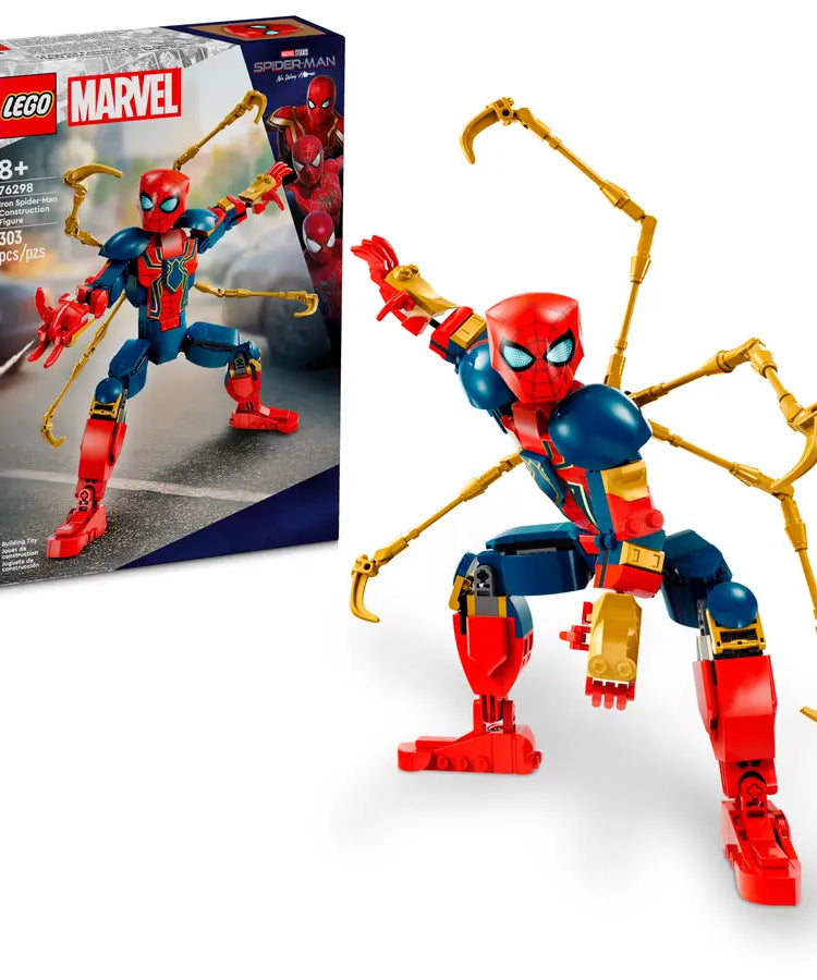 LEGO Marvel 76298 Iron Spider-Man Construction Figure, Fully Jointed and Posable Superhero Action Figure with Mechanical Spider Arms, Authentic Movie-Accurate Building Toy for Kids Aged 8+