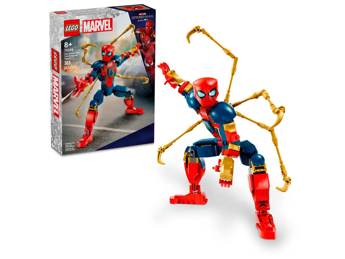 LEGO Marvel 76298 Iron Spider-Man Construction Figure, Fully Jointed and Posable Superhero Action Figure with Mechanical Spider Arms, Authentic Movie-Accurate Building Toy for Kids Aged 8+