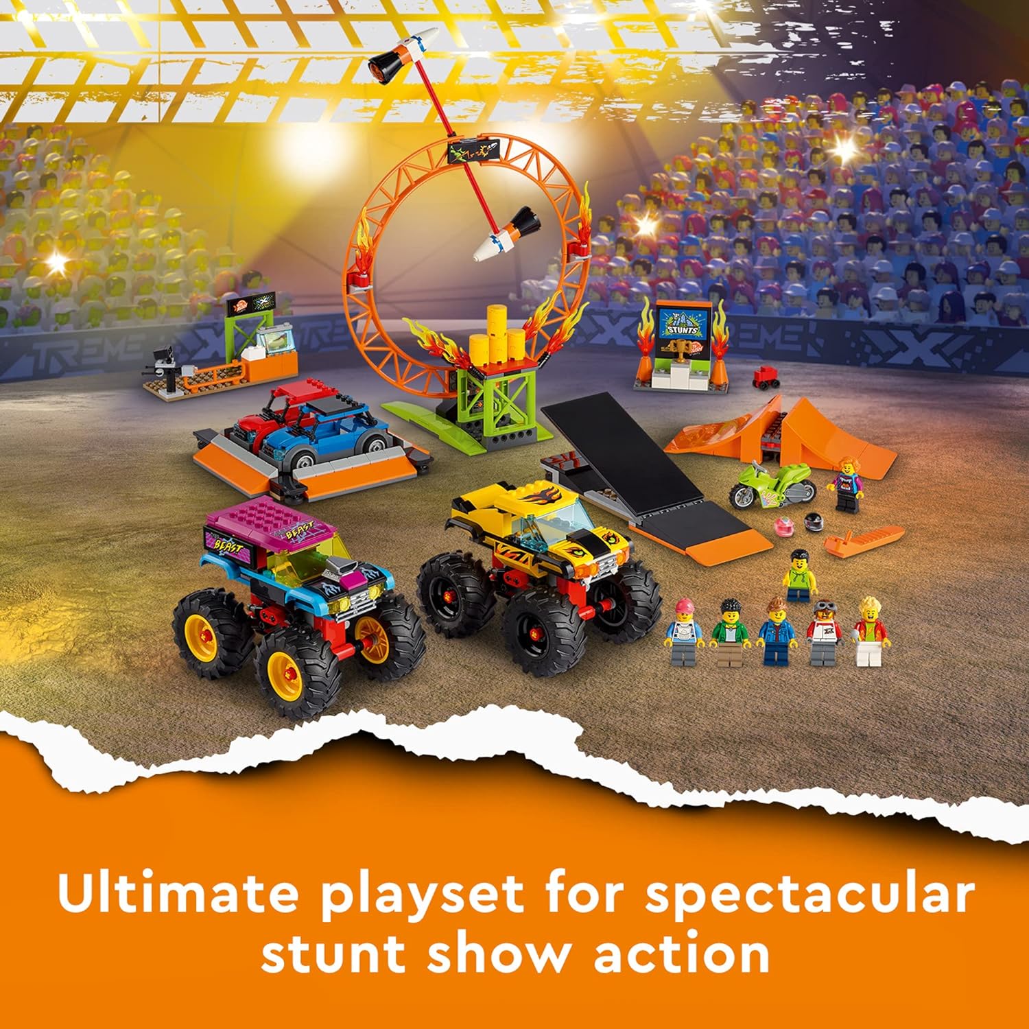 LEGO City Stuntz 60295 Stunt Show Arena 668 Pieces Building Block Toy for Ages 6+