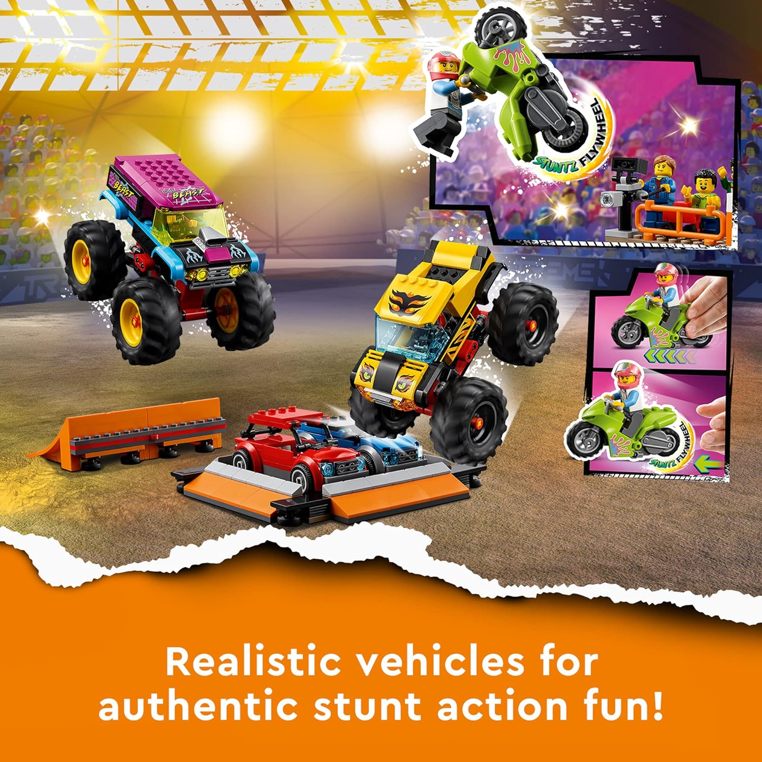 LEGO City Stuntz 60295 Stunt Show Arena 668 Pieces Building Block Toy for Ages 6+