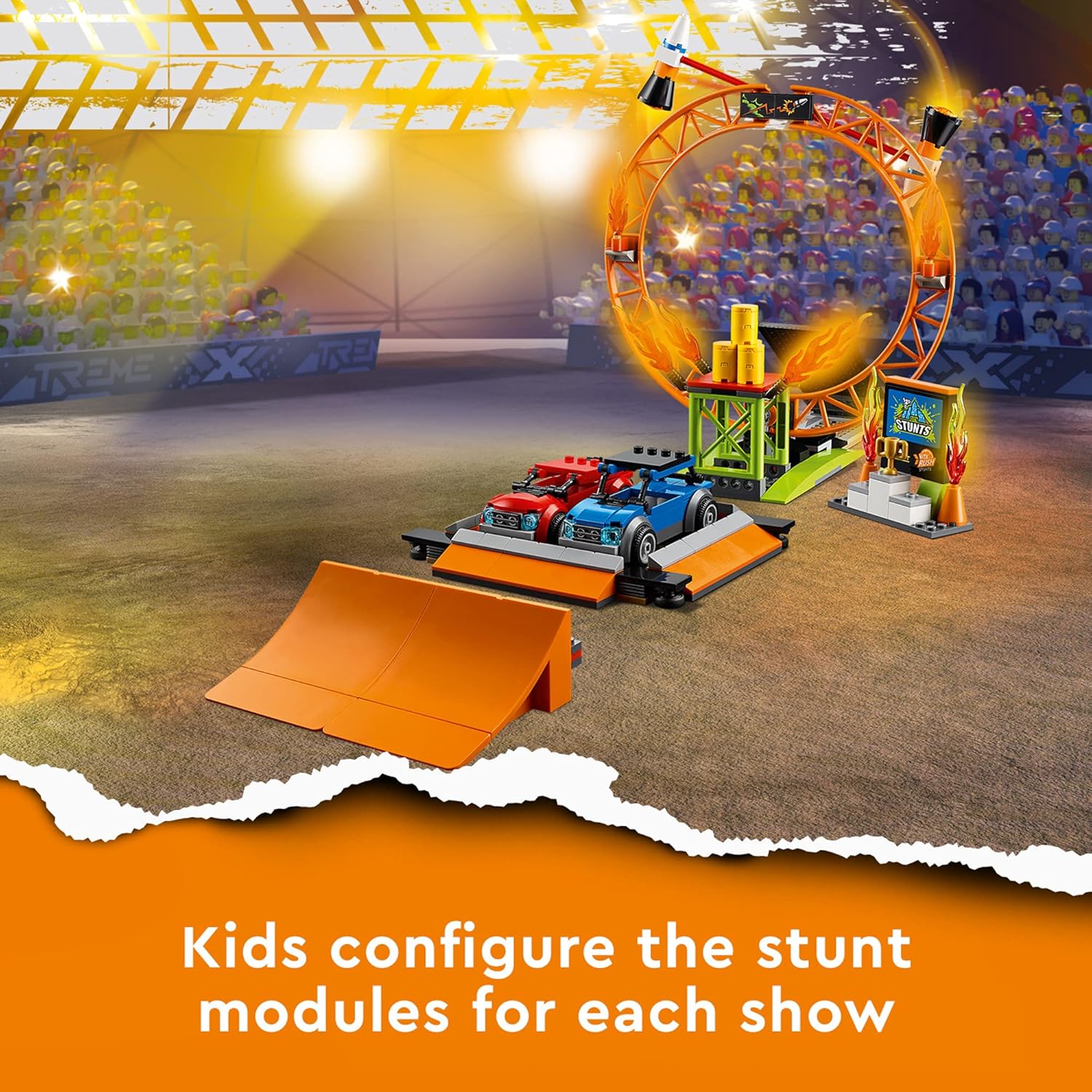 LEGO City Stuntz 60295 Stunt Show Arena 668 Pieces Building Block Toy for Ages 6+