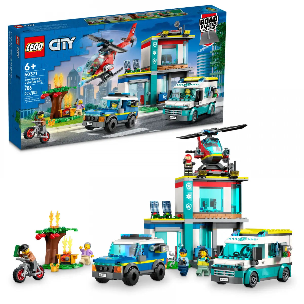 LEGO City 60371 Emergency Vehicles HQ toy for 6+ Years 706 Pieces Building Set