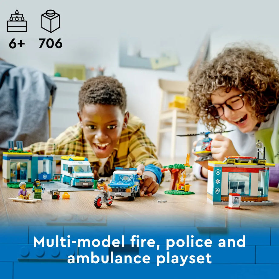 LEGO City 60371 Emergency Vehicles HQ toy for 6+ Years 706 Pieces Building Set