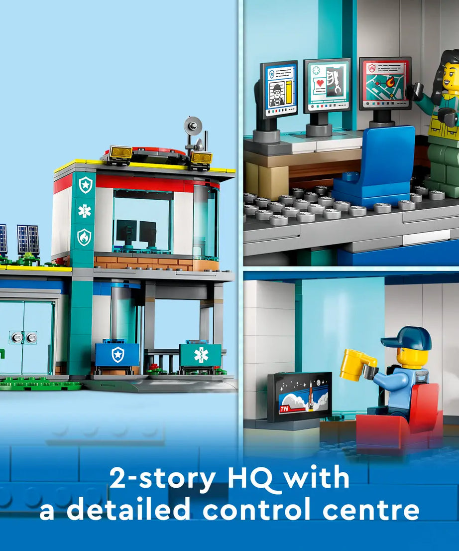 LEGO City 60371 Emergency Vehicles HQ toy for 6+ Years 706 Pieces Building Set - MINIMEE KIDS