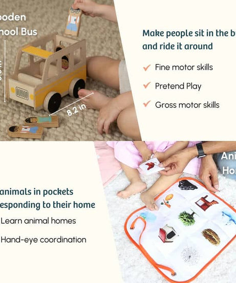 Curious Cub Level 10 Montessori Play & Learn Kit (21 Months+) | Premium 9-Piece Educational Wooden Toy Set for Toddler Cognitive & Fine Motor Skills Development - MINIMEE KIDS