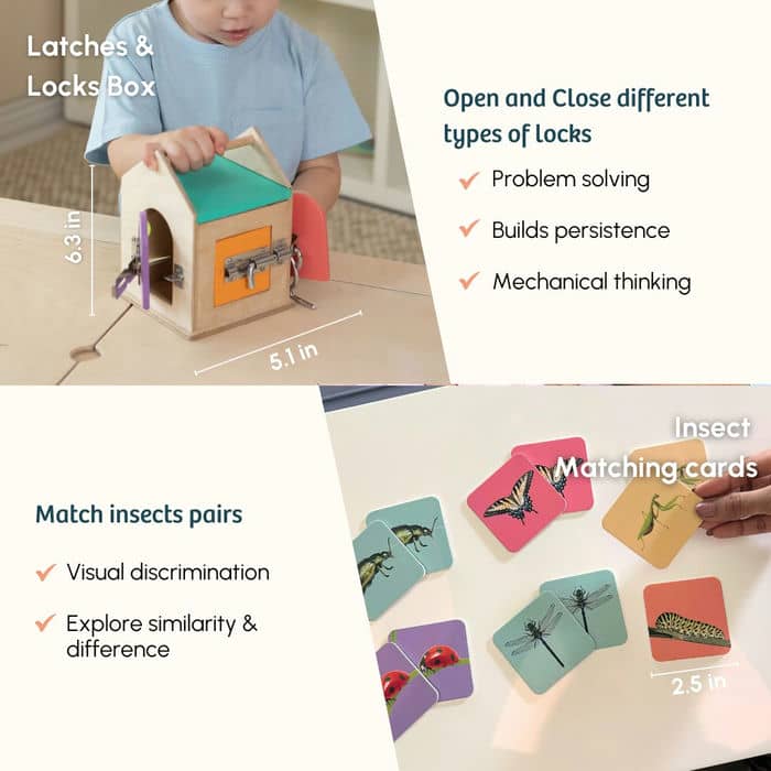 Curious Cub Level 10 Montessori Play & Learn Kit (21 Months+) | Premium 9-Piece Educational Wooden Toy Set for Toddler Cognitive & Fine Motor Skills Development - MINIMEE KIDS