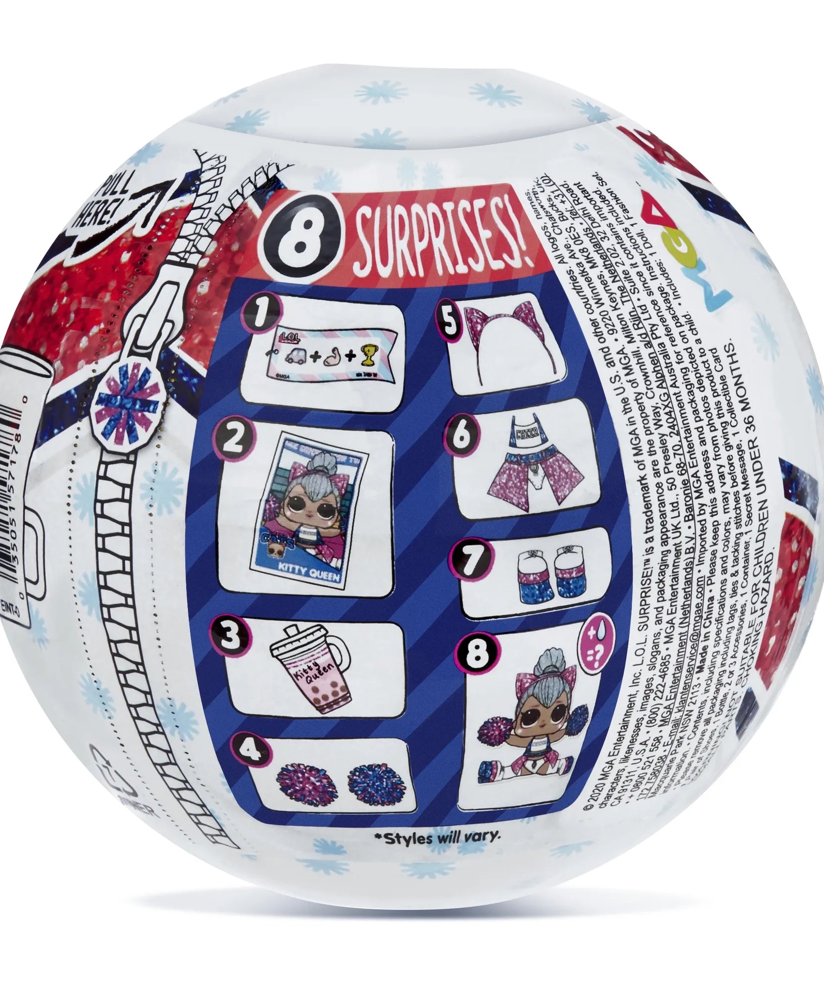 L.O.L. Surprise! All-Star B.B.s Cheer Girls – Series 2 | 8 Surprises Inside | Sparkly Cheerleader Doll with Accessories & Uniform | Styles May Vary | Collectible Sports-Themed Surprise Ball for Kids