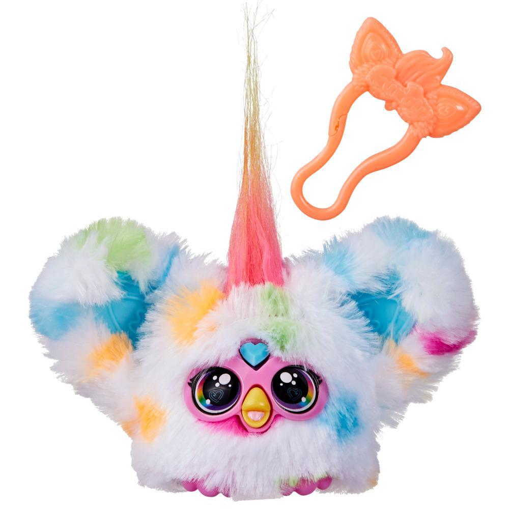 Hasbro Furby Furblets Loo-Lay Mini Electronic Plush Toy – Gamer Sound Plush Keychain with 45+ Sounds & Music | Chiptune Edition with Removable Clip | Ages 6+