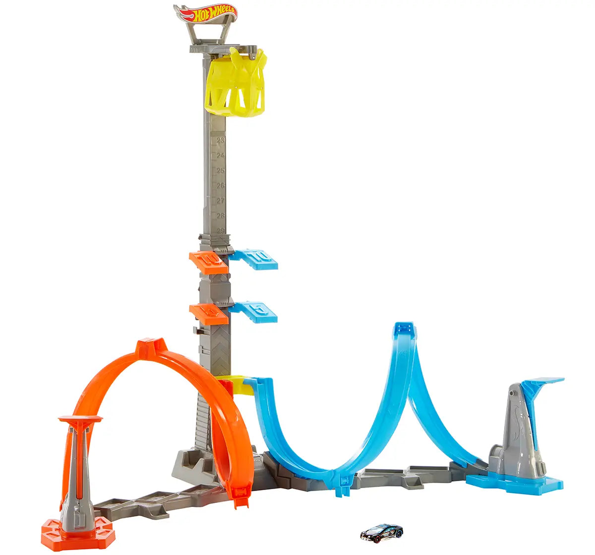 Hot Wheels Stunt Tracks Loop & Launch Track Set with Adjustable 2-Foot-Tall Loop, High-Speed Stunt Racing, and 1 Hot Wheels Car for Kids 5+ Years | GRW39