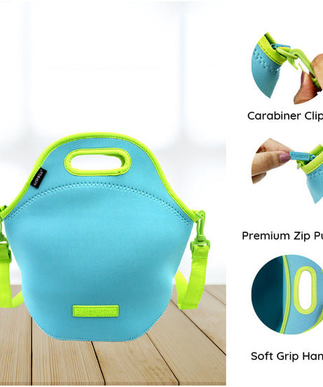 Scoobies Neoprene Lunch Bag - 4mm Thick Insulated, Keeps Food Warm/Cool for 2-5 Hours, Ice Pack Compatible
