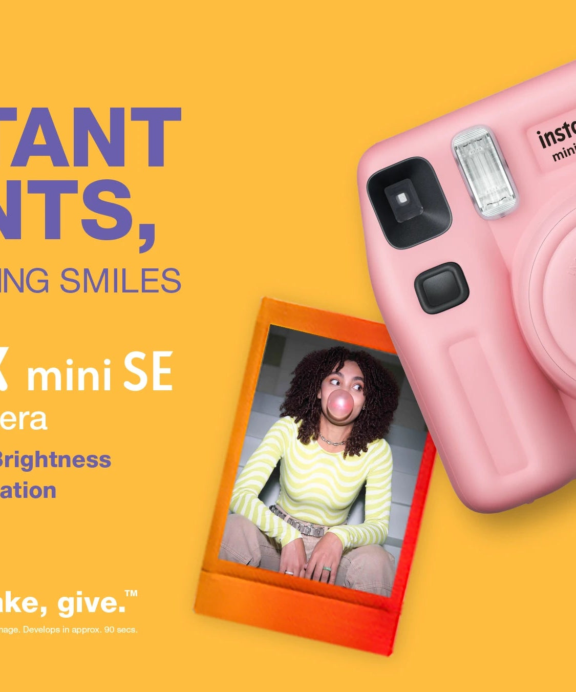 Fujifilm Instax Mini SE Instant Camera Fun Pack with Glossy Film – Stylish & Compact Instant Photo Bundle | Perfect for Gifting | Includes Film Pack & Accessories - MINIMEE KIDS