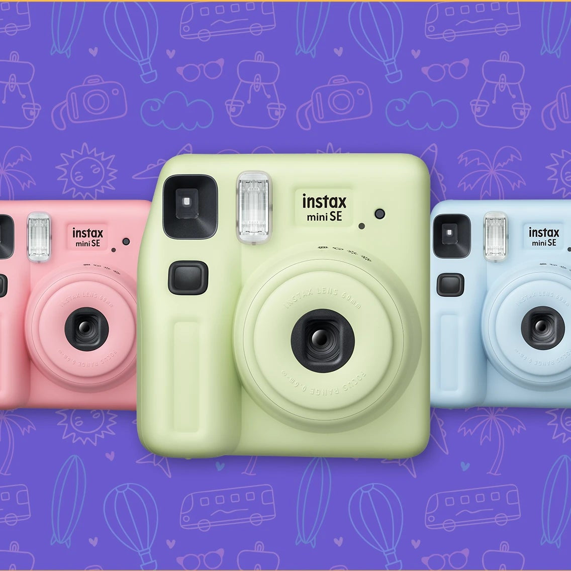 Fujifilm Instax Mini SE Instant Camera Fun Pack with Glossy Film – Stylish & Compact Instant Photo Bundle | Perfect for Gifting | Includes Film Pack & Accessories