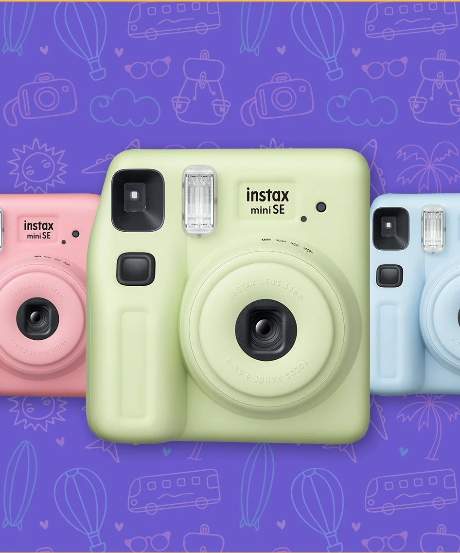 Fujifilm Instax Mini SE Instant Camera Fun Pack with Glossy Film – Stylish & Compact Instant Photo Bundle | Perfect for Gifting | Includes Film Pack & Accessories - MINIMEE KIDS