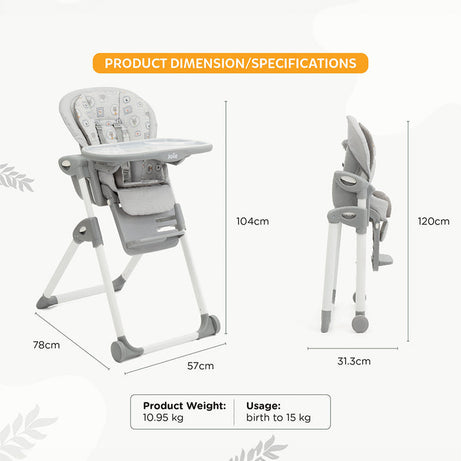 Joie Multiply 6-in-1 Convertible Highchair | Baby to Toddler Booster & Play Table | Adjustable Height & Recline | 6m-6y - Arctic