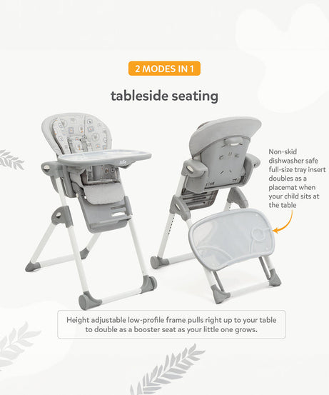 Joie Multiply 6-in-1 Convertible Highchair | Baby to Toddler Booster & Play Table | Adjustable Height & Recline | 6m-6y - Arctic - MINIMEE KIDS