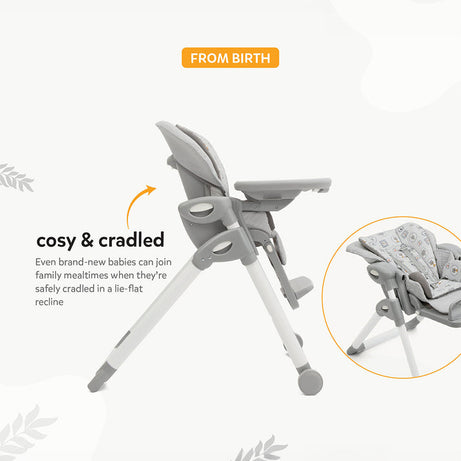 Joie Multiply 6-in-1 Convertible Highchair | Baby to Toddler Booster & Play Table | Adjustable Height & Recline | 6m-6y - Arctic
