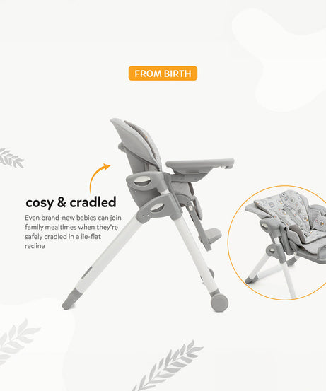 Joie Multiply 6-in-1 Convertible Highchair | Baby to Toddler Booster & Play Table | Adjustable Height & Recline | 6m-6y - Arctic - MINIMEE KIDS