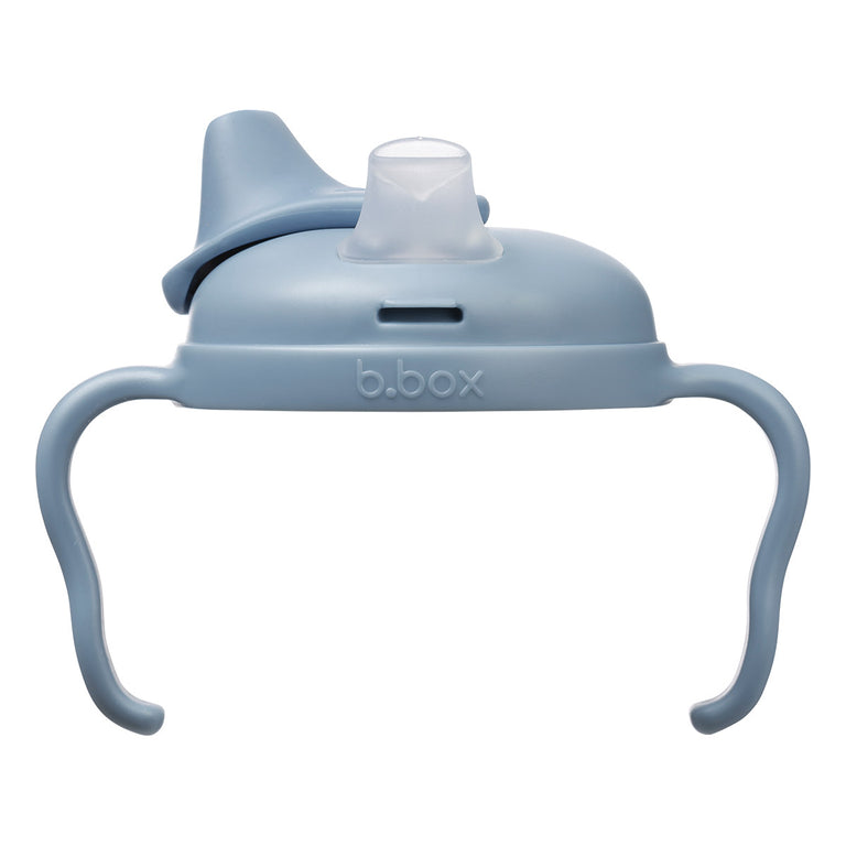b.box Soft Silicone Spout Cup | Ocean Blue | for Babies 4 Months+ | BPA-Free Non-Spill Starter Cup with Ergonomic Handles | 240ml | Dishwasher Safe | Leak-Proof & Interchangeable Lid