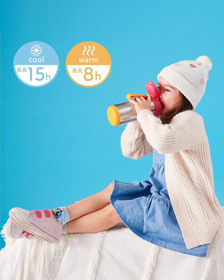 b.box 500ml Insulated Sport Spout Bottle for Kids – Stainless Steel Leak-Proof Hydration Bottle with Flip Lid | BPA-Free | 8 Color Variants