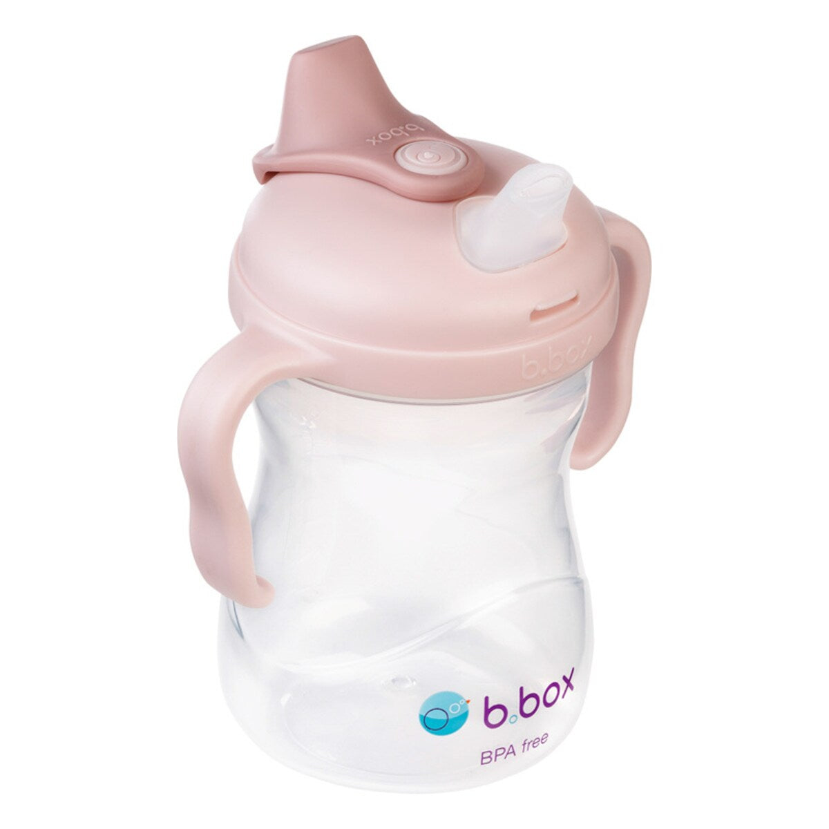 b.box Soft Silicone Spout Cup – Blush Pink | for Babies 4 Months+ | BPA-Free 240ml No-Spill Drinking Cup with Gentle Angled Spout & Easy-Grip Handles | Interchangeable Lid | Dishwasher Safe