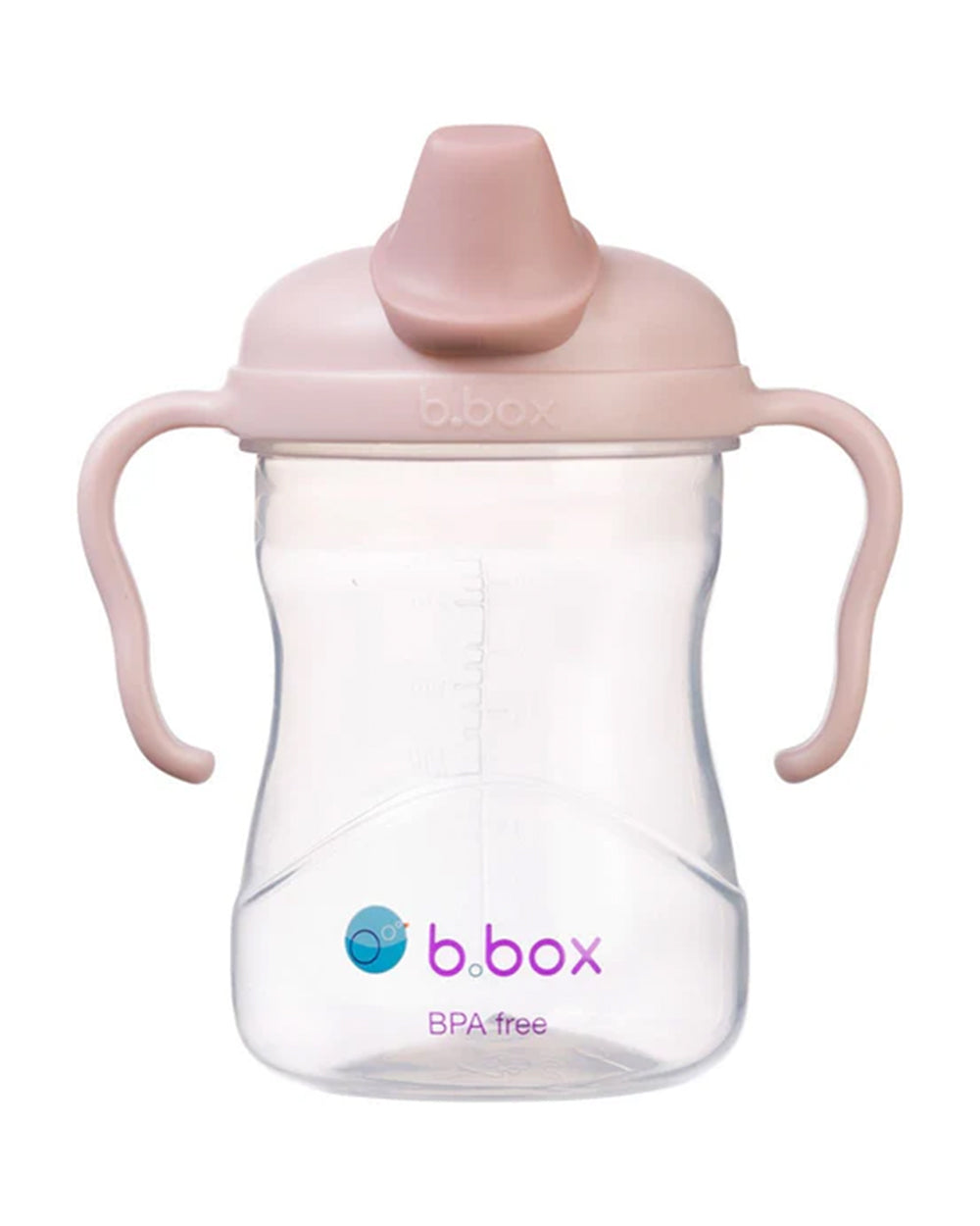 b.box Soft Silicone Spout Cup – Blush Pink | for Babies 4 Months+ | BPA-Free 240ml No-Spill Drinking Cup with Gentle Angled Spout & Easy-Grip Handles | Interchangeable Lid | Dishwasher Safe