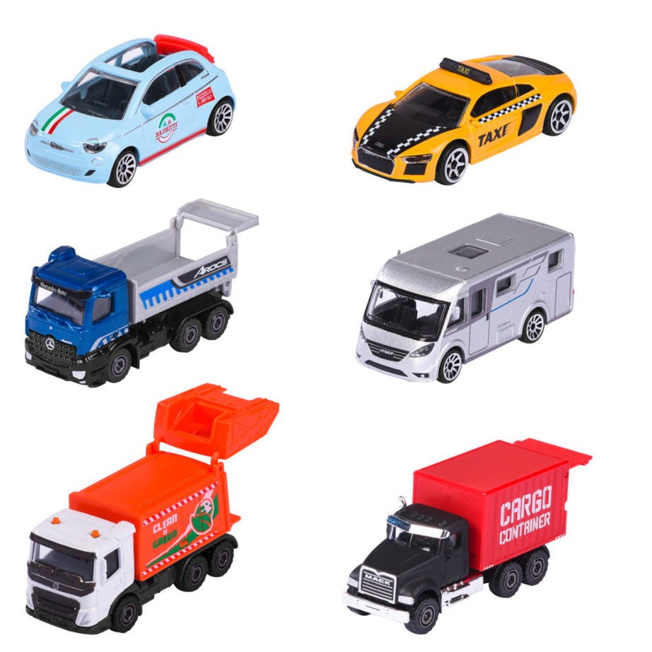 Majorette City Cars Assortment (6 Models) | Officially Licensed Die-Cast Metal Toy Vehicles with Suspension for Kids & Collectors Aged 3+