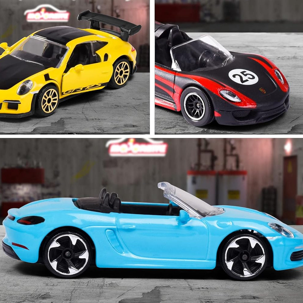 Majorette Discovery Pack Porsche Edition – 20 Licensed Vehicles + 2 Mystery Cars with Metal Bodies and Suspension | Best Toys for 3+ Years
