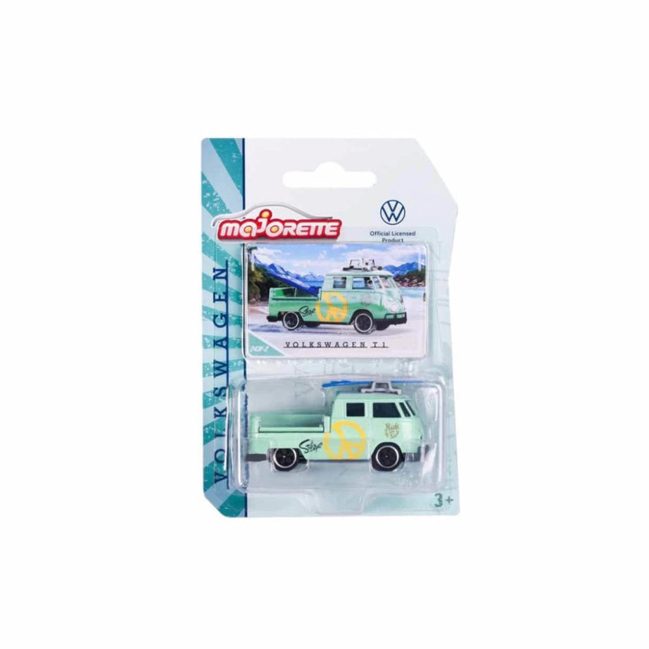 Majorette Volkswagen The Originals Premium Cars (6 Assorted Models) | Officially Licensed Die-Cast VW Beetle | T1 Bus & Golf MK1 with Opening Parts, Suspension & Collector's Card