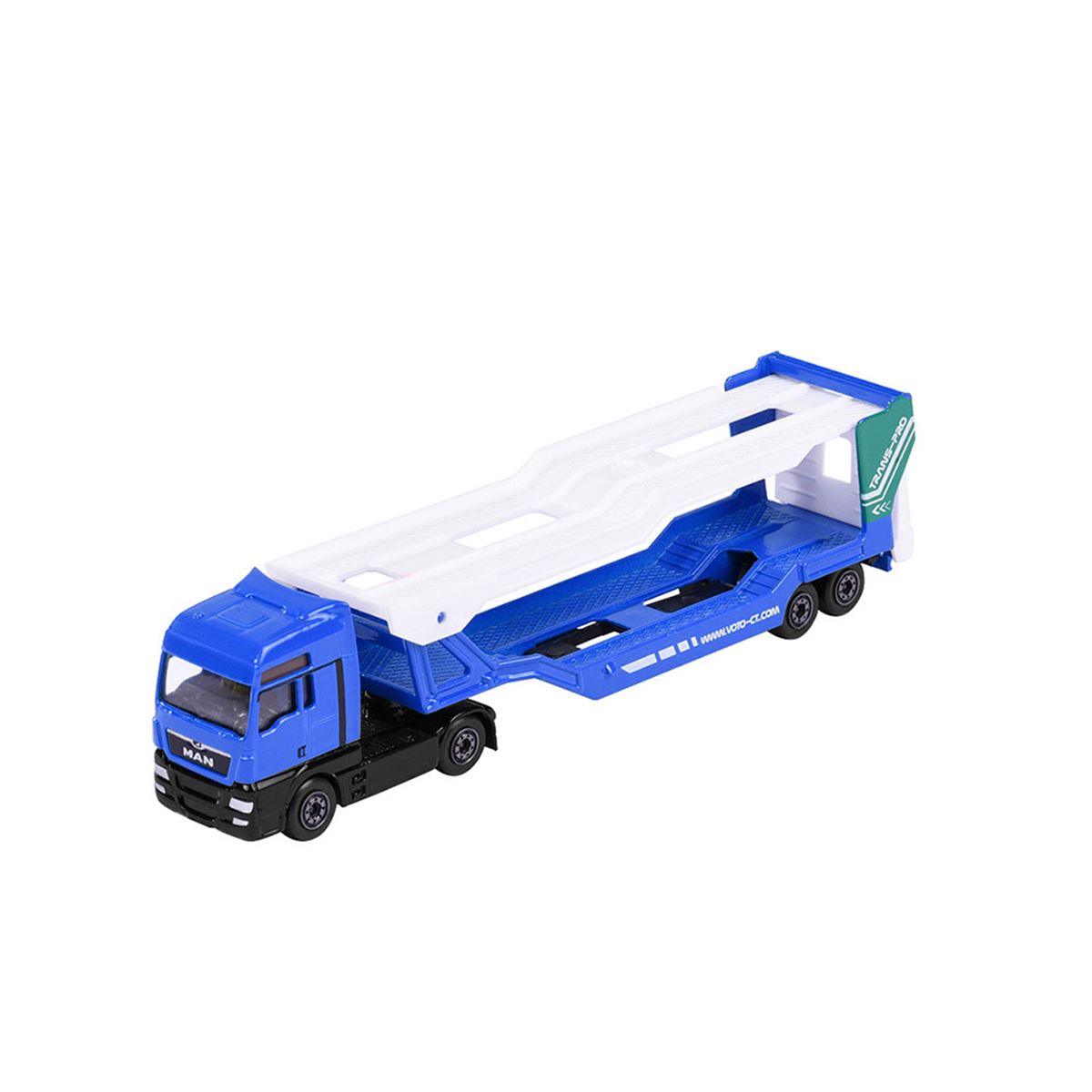 Majorette Transporter Series – Mercedes-Benz Actros & MAN TGX XXL Die-Cast Truck with Speedboat, Police Helicopter, Spacefleet, Tractor, Aeroplane & More | 3+ Years