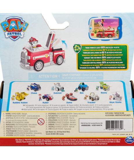 PAW Patrol Marshall Fire Engine - Eco-Friendly Fire Truck Toy for Kids Ages 3 and Up