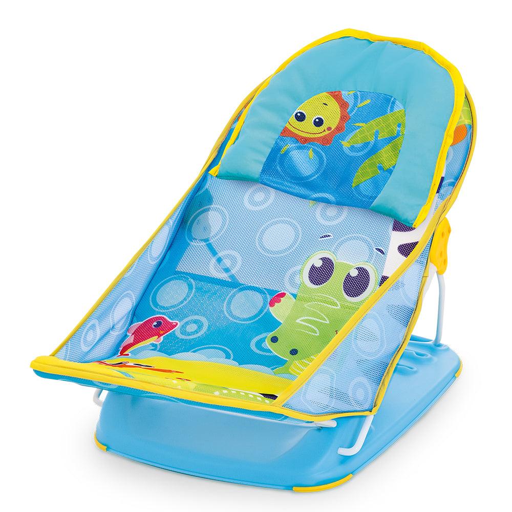 Mastela Mother’s Touch Deluxe Baby Bather | 3-Position Adjustable Recline with Head Support Cushion | Quick-Dry Soft Mesh Sling for Newborns (Birth+) | Foldable & Portable Bath Seat - MINIMEE KIDS