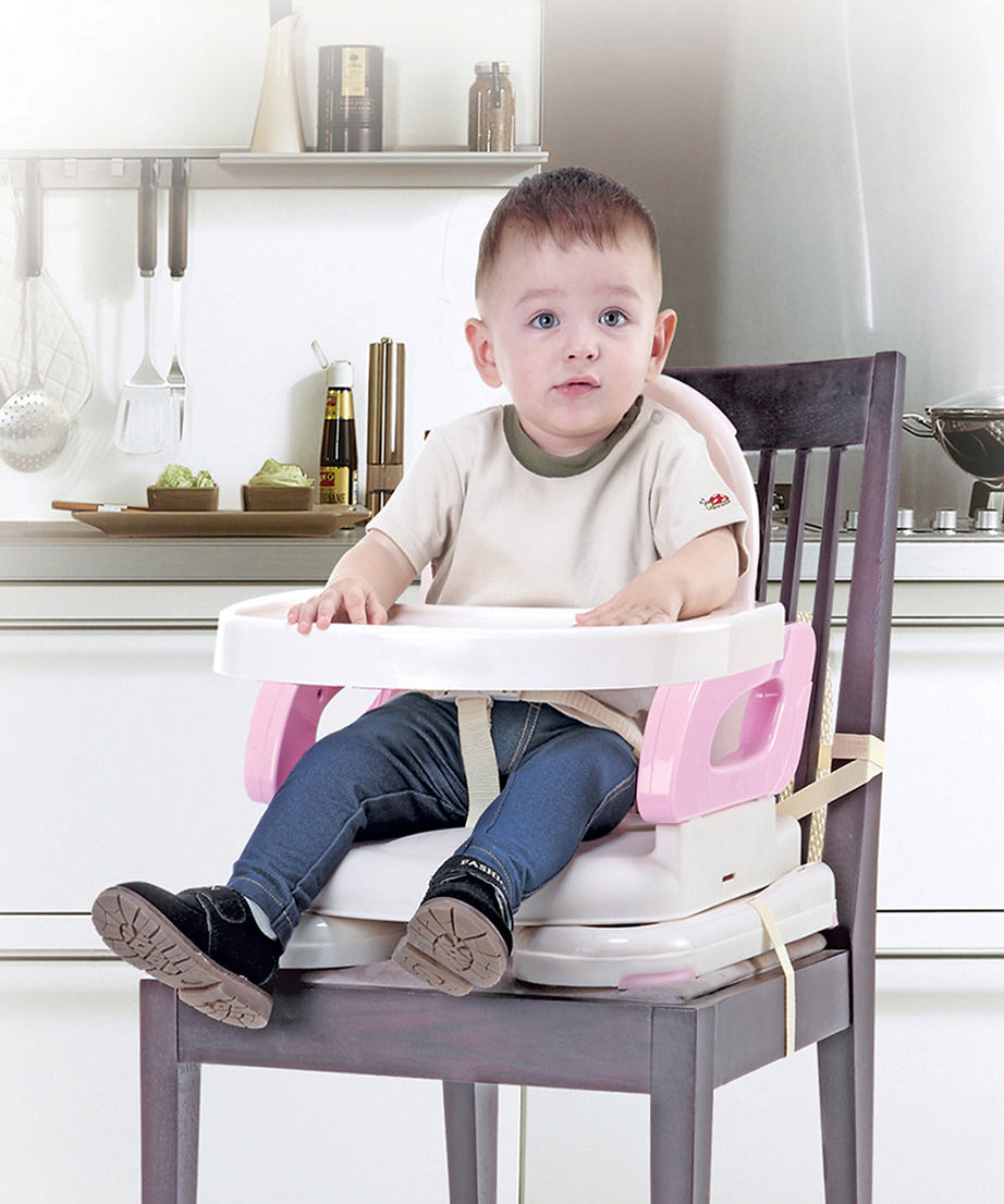 Mastela 2-in-1 Fold Up Adjustable Booster Seat | Portable Infant Feeding Chair with Removable Tray | Toddler Booster for Dining Table | Birth to 3 Years (6m+) | Compact Travel Fold - MINIMEE KIDS
