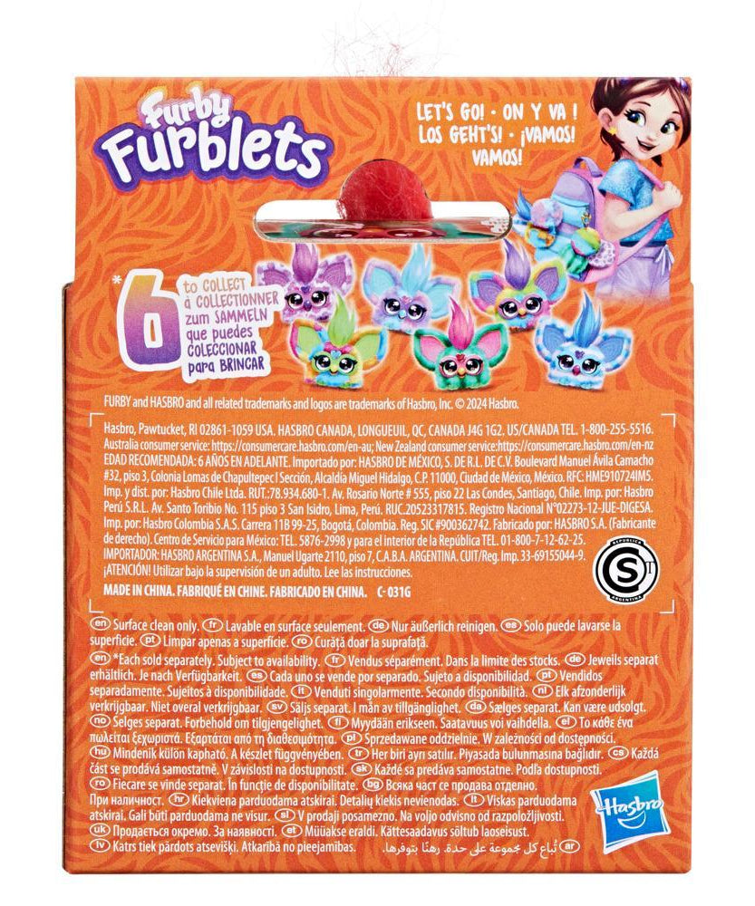 Hasbro Furby Furblets Mello-Nee Mini Electronic Plush Toy for Kids 6+ Years | 45+ Chill Sounds & Furbish Phrases | Watermelon Red & Green Plush with Keychain Clip | Collectible Pocket-Sized Musical Toy