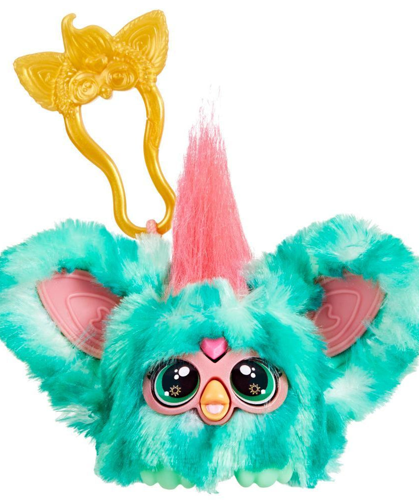 Hasbro Furby Furblets Mello-Nee Mini Electronic Plush Toy for Kids 6+ Years | 45+ Chill Sounds & Furbish Phrases | Watermelon Red & Green Plush with Keychain Clip | Collectible Pocket-Sized Musical Toy