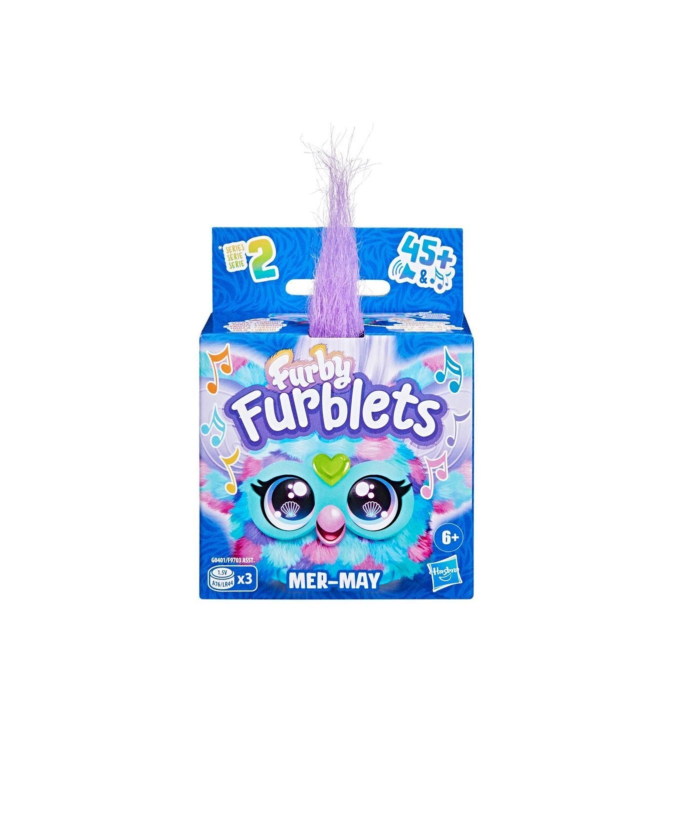 Hasbro Furby Furblets Mer-May Mini Electronic Plush Toy – Mermaid-Inspired Musical Plush with 45+ Ocean Sounds | 2-Inch Clip-On Keychain Toy for Kids Age 6+