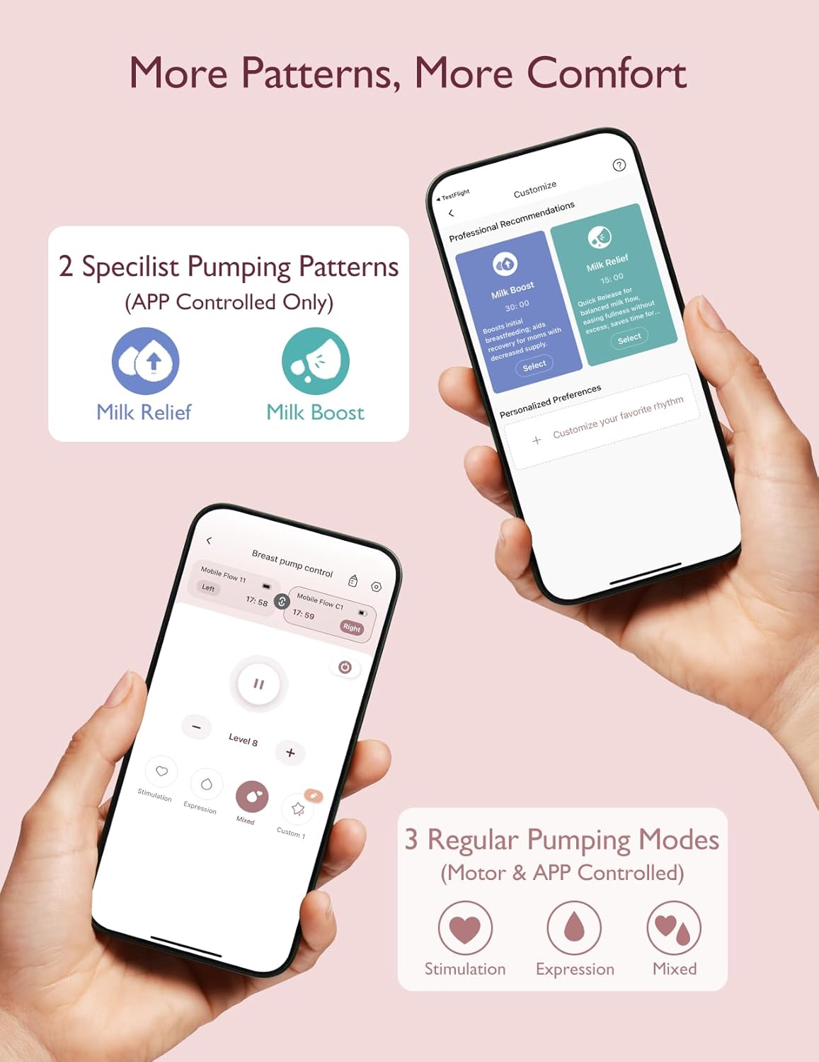 Momcozy Mobile Flow Hands-Free Breast Pump - M9 App Controlled Single Pump | Cozy Red | Portable & Wearable Breastfeeding Solution - MINIMEE KIDS