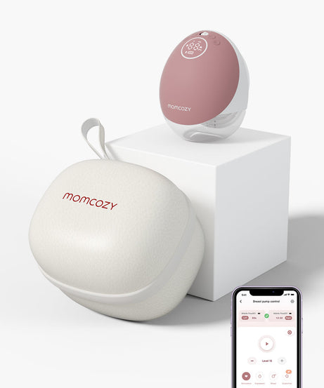 Momcozy Mobile Flow Hands-Free Breast Pump - M9 App Controlled Single Pump | Cozy Red | Portable & Wearable Breastfeeding Solution - MINIMEE KIDS