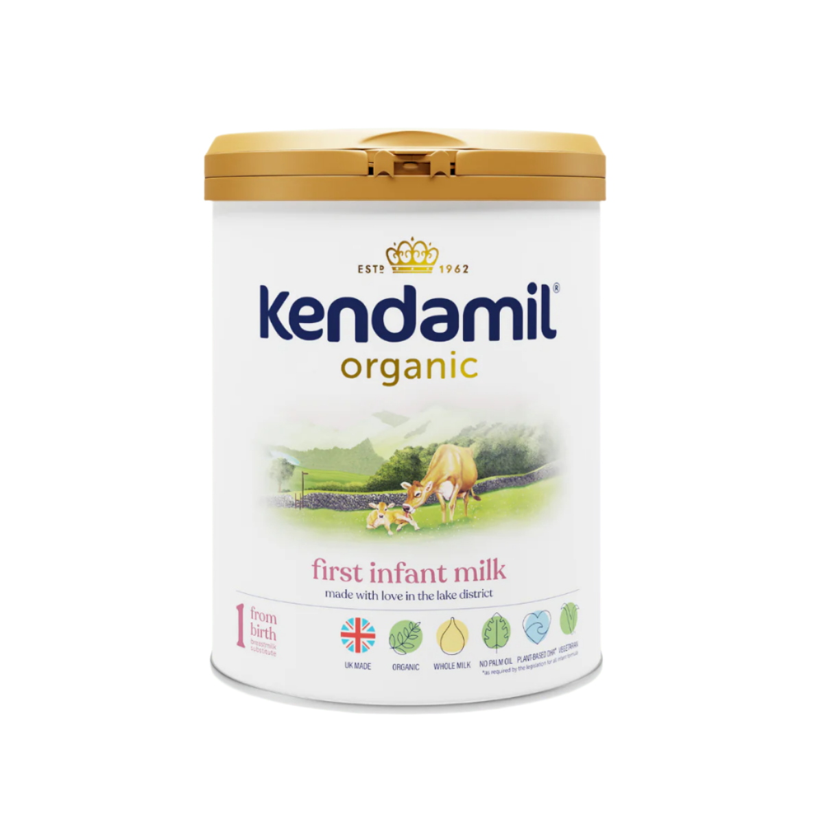 Kendamil Organic First Infant Milk Stage 1: 0-6 Months - 800g | Nurturing Your Baby’s Growth from Day One | UK Origin